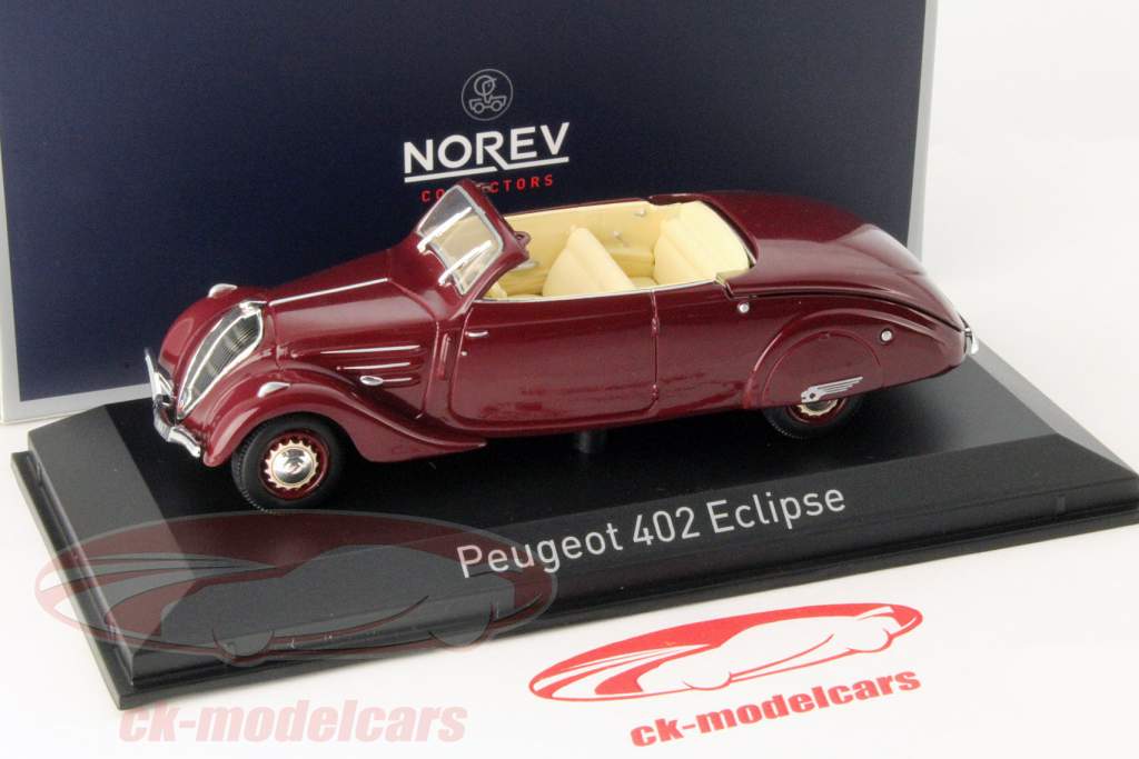 Peugeot 402 Eclipse Jaar 1937 purper 1:43 Norev