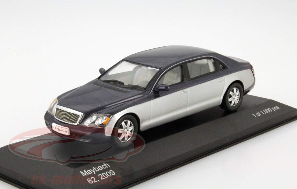 Maybach 62 Год 2009 темно-синий металлический / серебро 1:43 WhiteBox