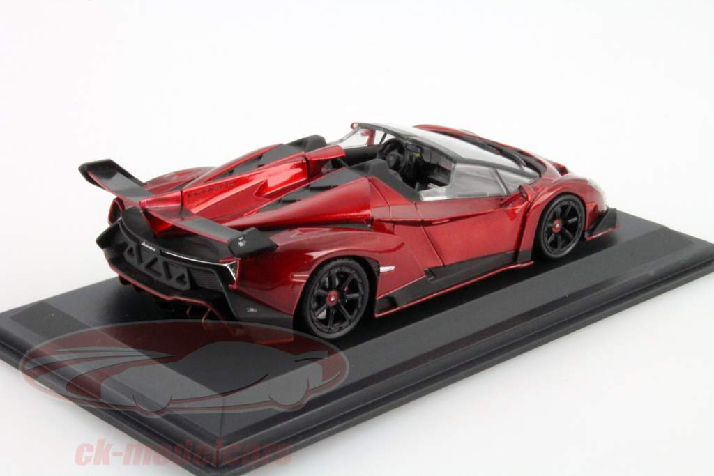 Lamborghini Veneno Roadster Año 2013 oscuro rojo metálico 1:43 WhiteBox