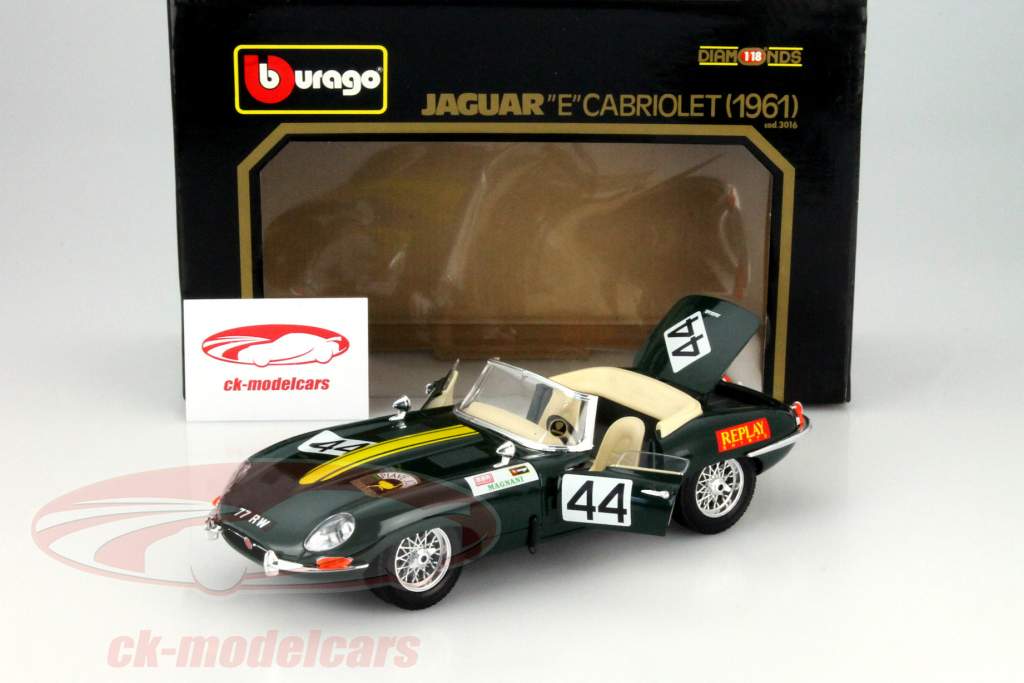 Jaguar E-Type Cabriolet #44 år 1961 1:18 Bburago