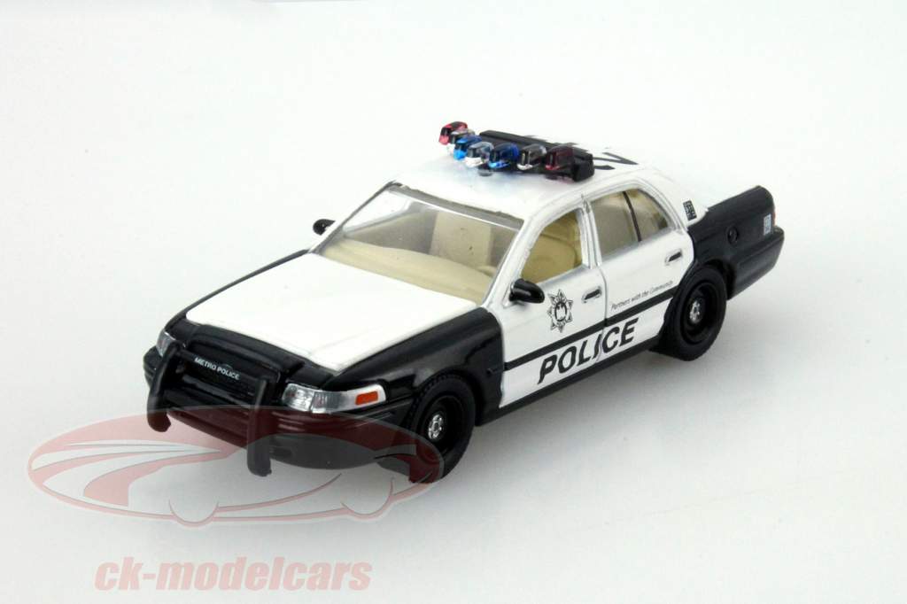Ford Police Interceptor ムービー Hangover 2009 黒 / ホワイト 1:64 Greenlight