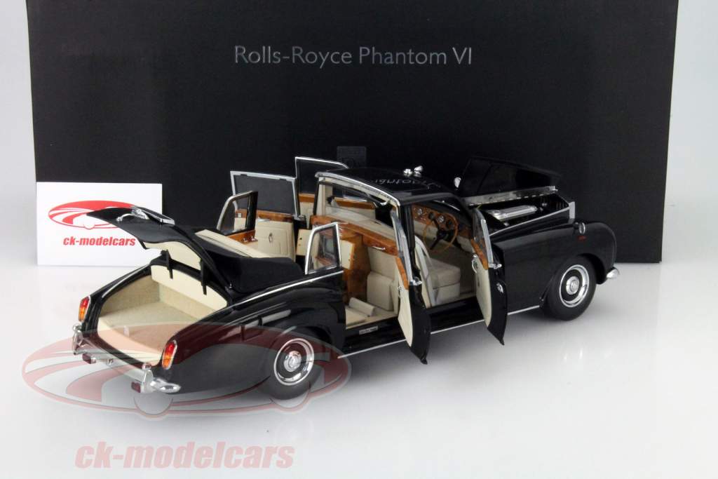 Rolls Royce Phantom VI Landaulet nero con bianco Interno 1:18 CMF