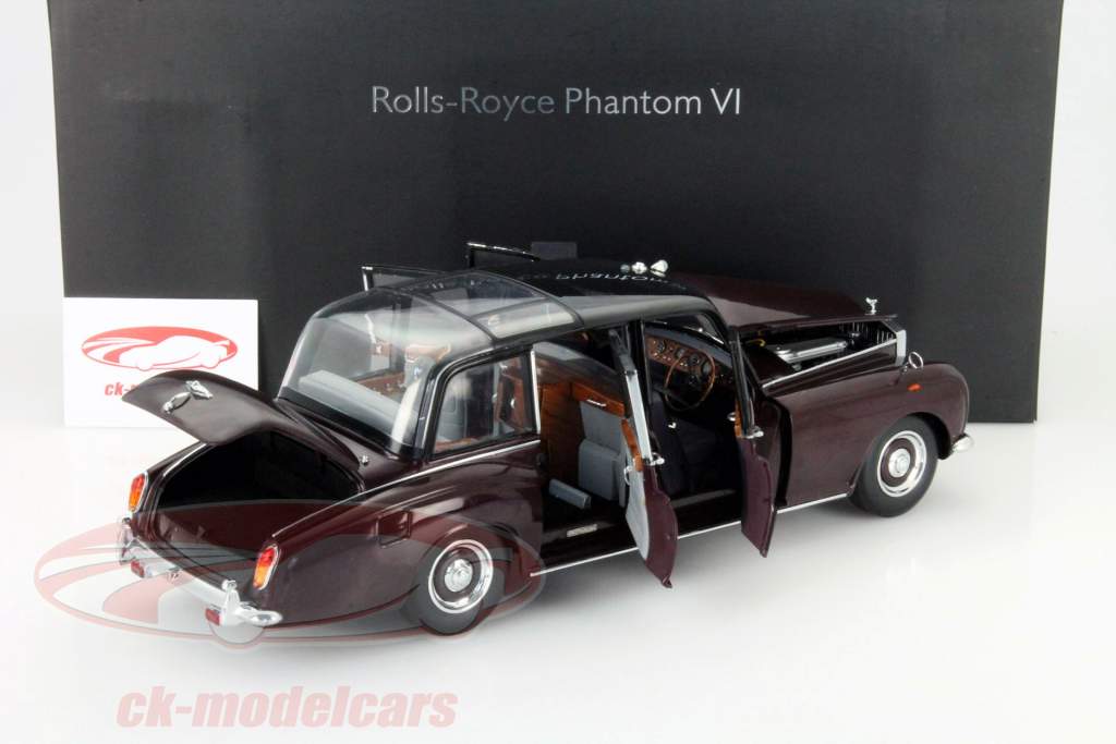 Rolls Royce Phantom VI Dronning Version mørk rød / sort 1:18 CMF