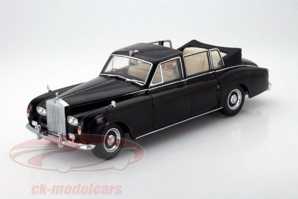 Rolls Royce Phantom VI Landaulet preto com branco Interior 1:18 CMF