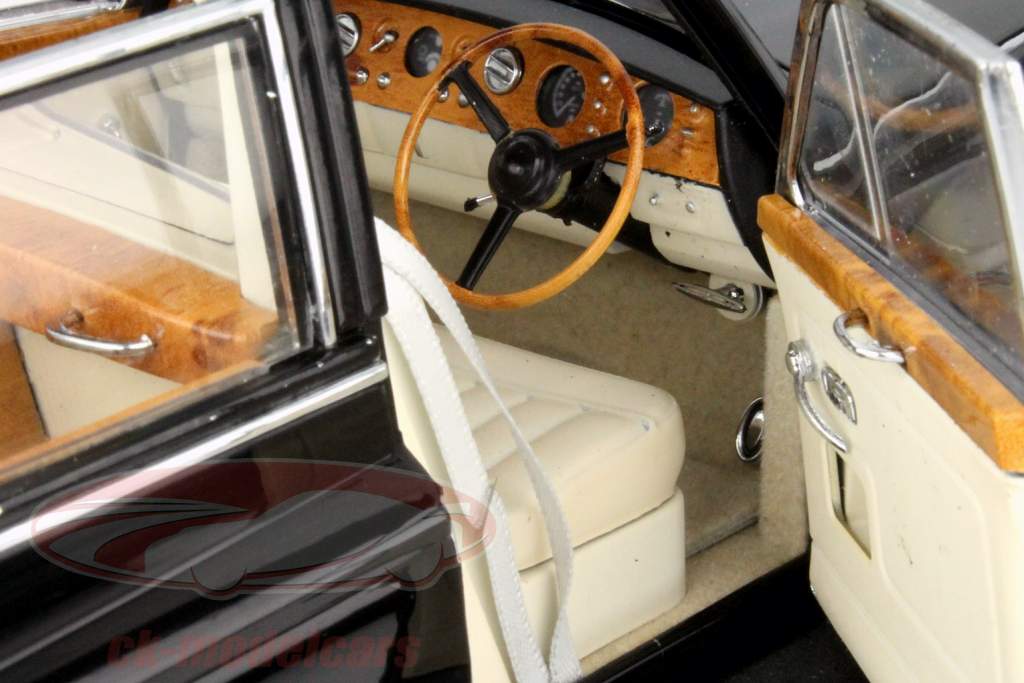 Rolls Royce Phantom VI Landaulet preto com branco Interior 1:18 CMF