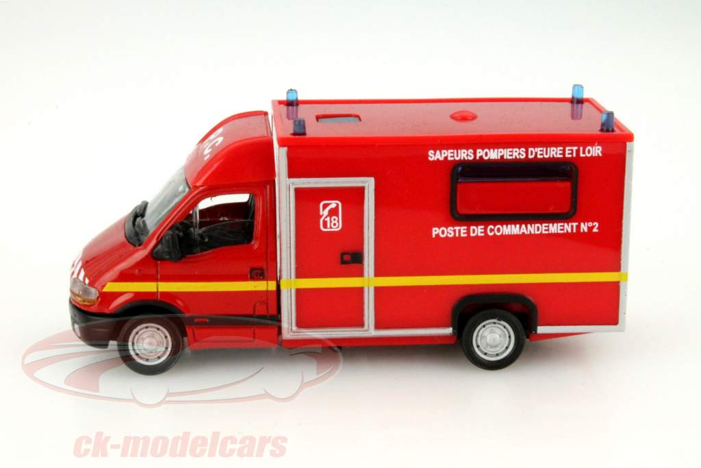 Renault Master Cellule P.C. Feuerwehr rot 1:50 Solido