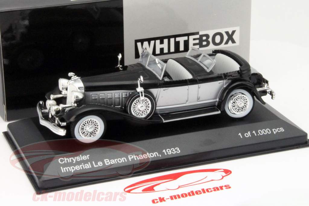 クライスラーインペリアルレバロンフェートン年1933ブラック/シルバー1:43ホワイトボックス