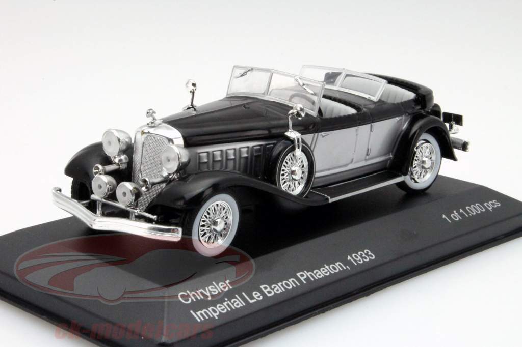 クライスラーインペリアルレバロンフェートン年1933ブラック/シルバー1:43ホワイトボックス