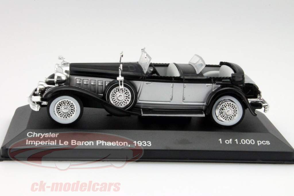 Chrysler Imperial Le Baron Фаэтон Год 1933 черный / серебристый 1:43 Whitebox