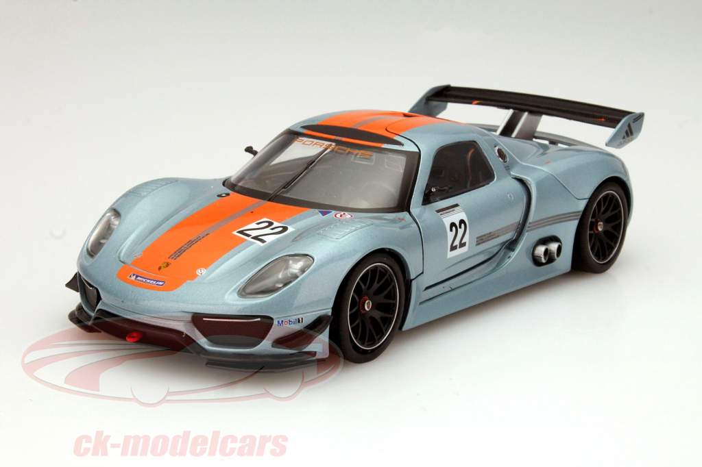 ミニチャンプス　ポルシェ918 RSR No.２２　シルバー＆オレンジ Porsche 918 RSR n° 22 Silver / Orange 1/43 Minichamps