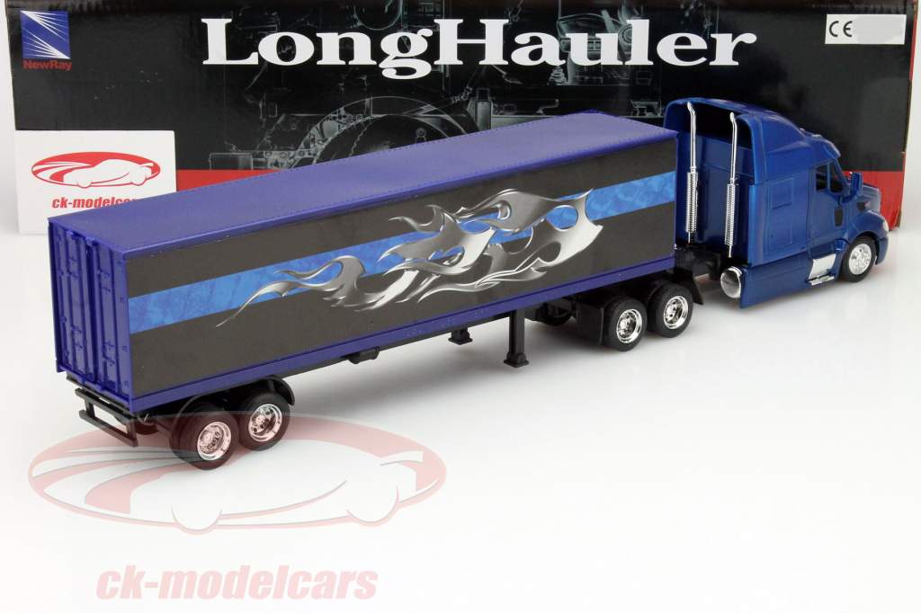 Peterbilt Model 387 Container-Truck bleu 1:43 NewRay