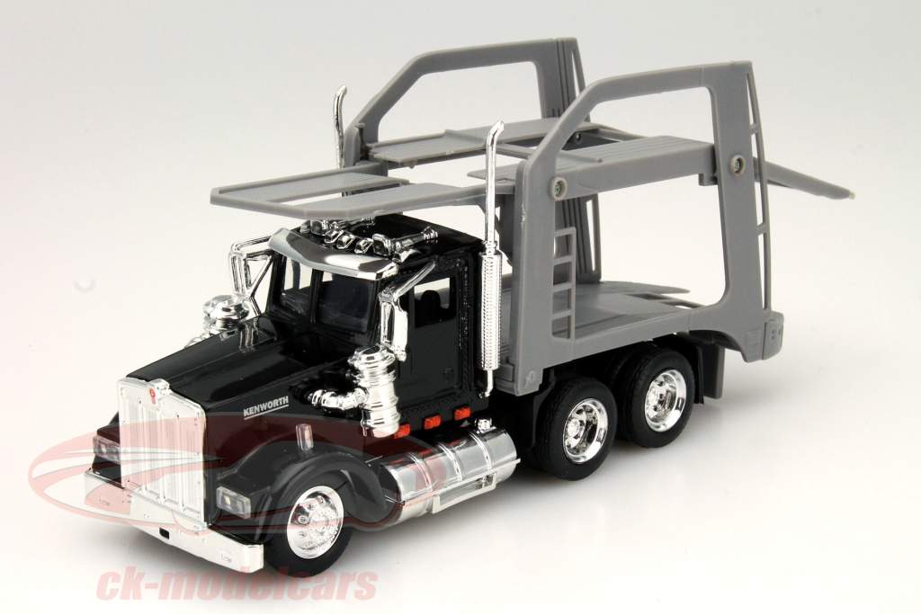 ケンワースW900オートトランスポーターグレー/ブラック1時43分NewRay