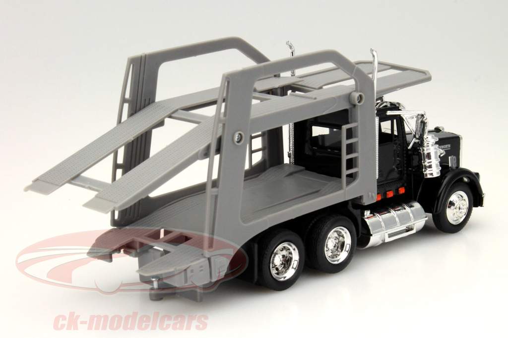 ケンワースW900オートトランスポーターグレー/ブラック1時43分NewRay