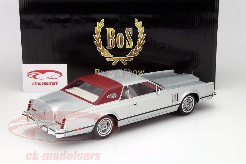 林肯大陆马克5跑车年份1978银/黑色1:18的BoS模型