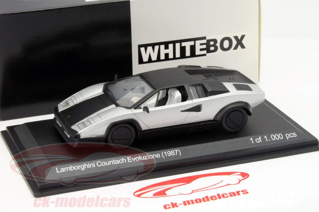 兰博基尼 Countach Evoluzione 1987年 银/黑色 1:43 WhiteBox