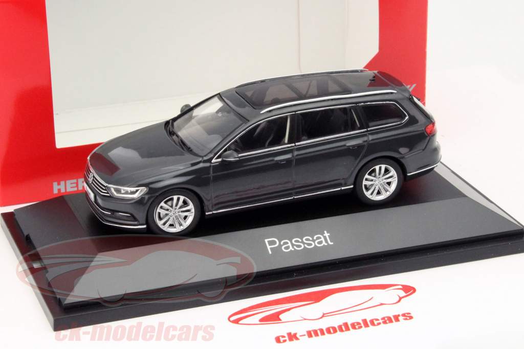 Volkswagen VW Passat Variant mørkegrå 1:43 Herpa