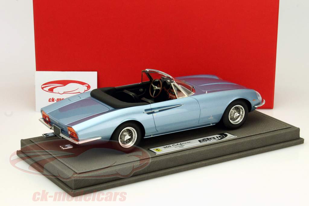 Ferrari 365 California построен в 1966 году светло-синий металлик 1:18 BBR