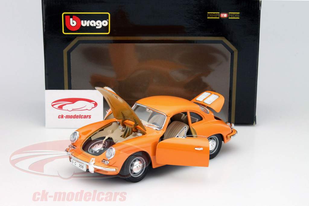 Bburago 1:18 ポルシェ356Bクーペは1961オレンジ分に建てられ