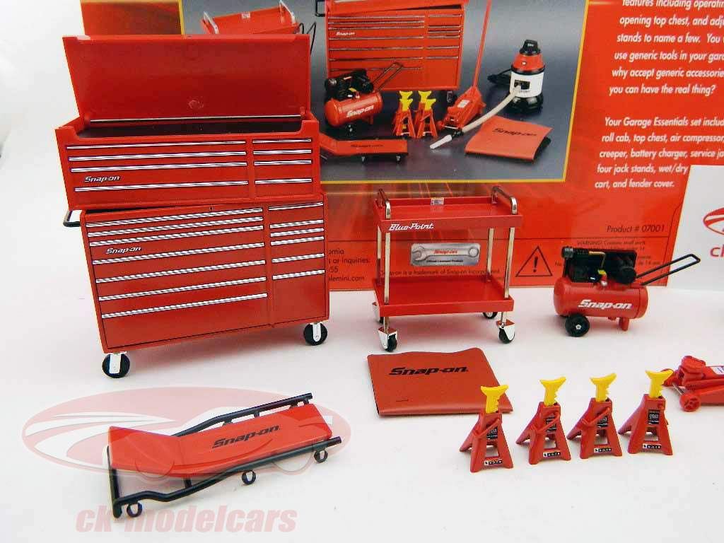 Snap-on Garage Essentials fastsatte, tilbehør sæt 1:18 TrueScale Miniatures
