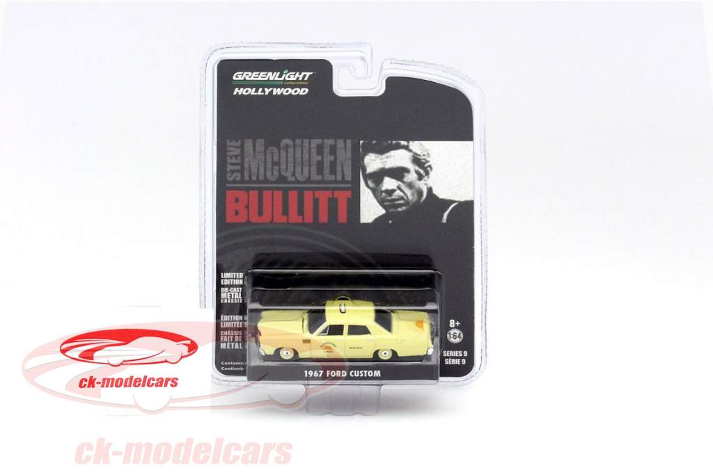 Steve McQueen Ford Custom Bullitt 1968 hellgelb 1:64 Greenlight