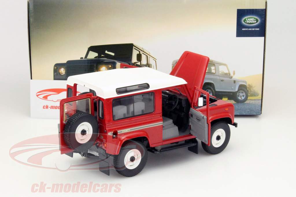 Land Rover Defender 90 rosso / bianco 1:18 UniversalHobbies