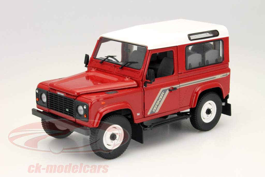 Land Rover Defender 90 rosso / bianco 1:18 UniversalHobbies
