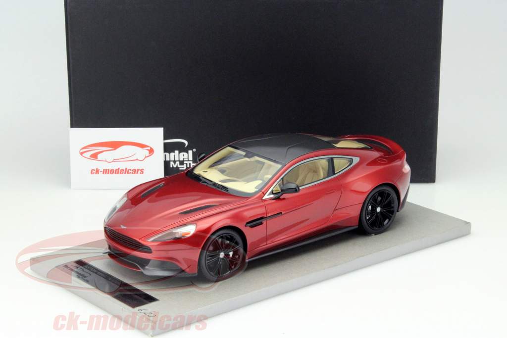Aston Martin Vanquish Coupe vulkan rød / creme Interiør 1:18 Tecnomodel