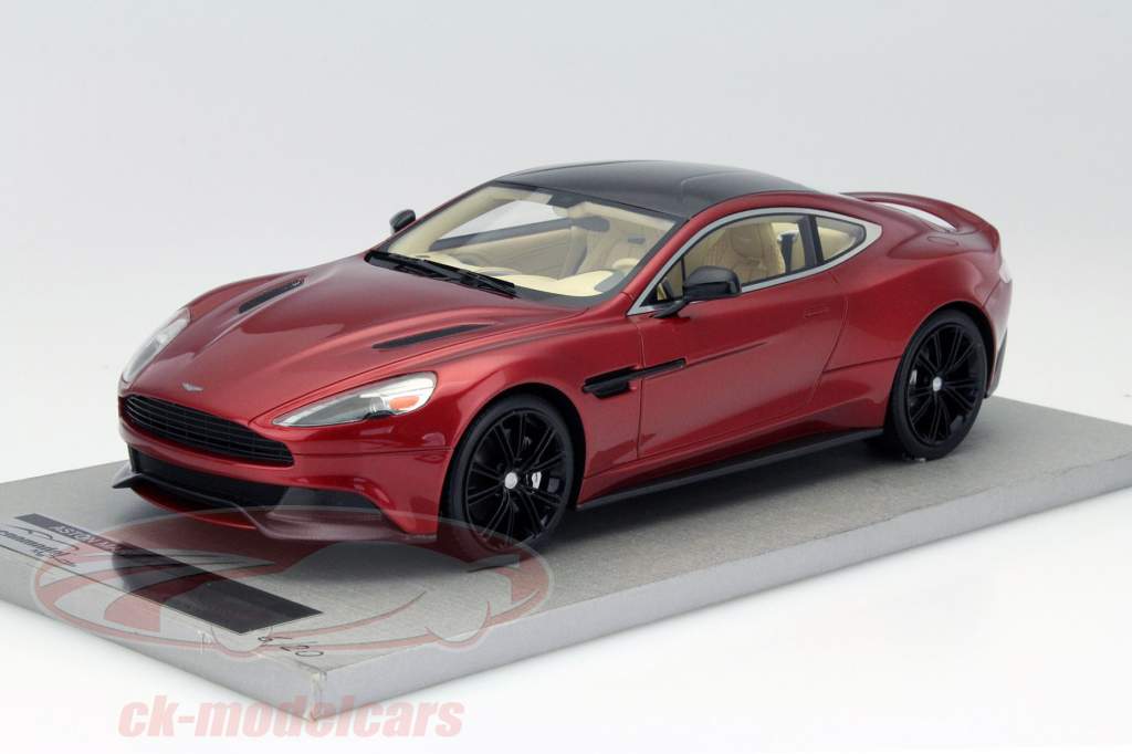 Aston Martin Vanquish Coupe vulkan rød / creme Interiør 1:18 Tecnomodel
