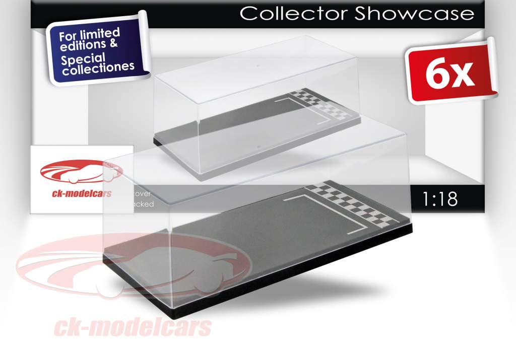 6 pezzi vetrine con Pole-Position e Start / Finish Line 1:18 Triple9