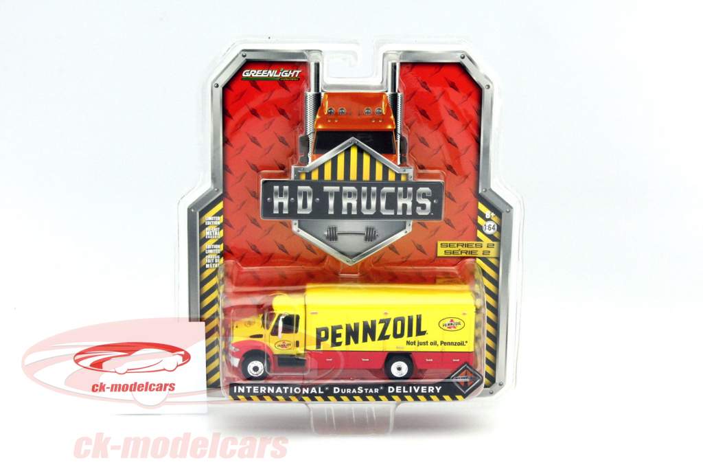 International DuraStar Delivery Pennzoil giallo / rosso 1:64 Greenlight