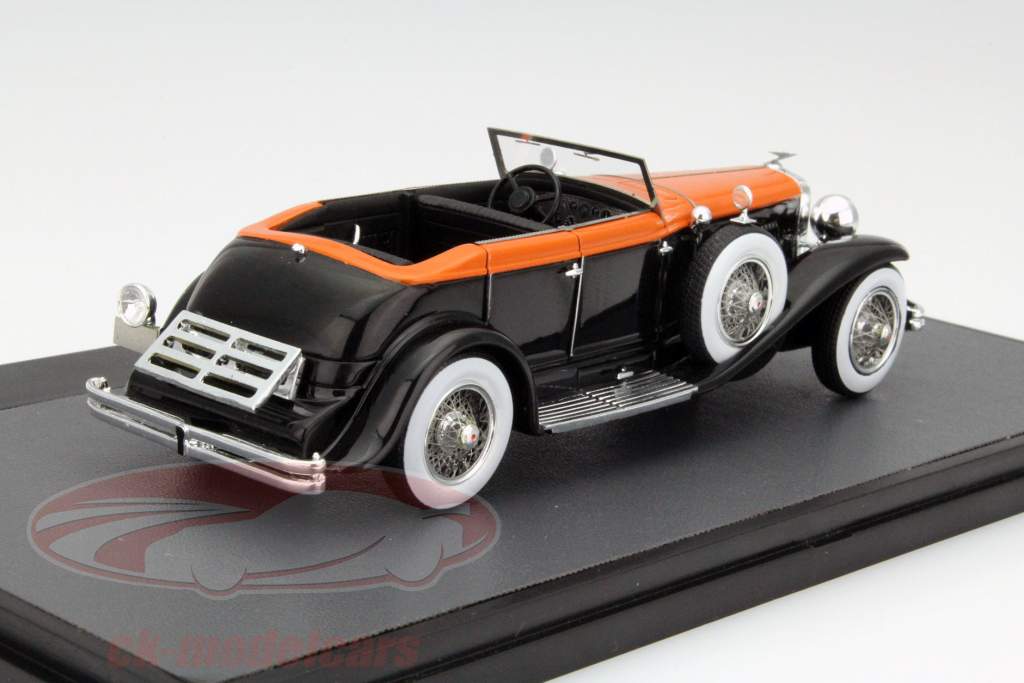 Düsenberg Model J Riviera Phaeton 年 1934 黑 / 橙 1:43 Matrix