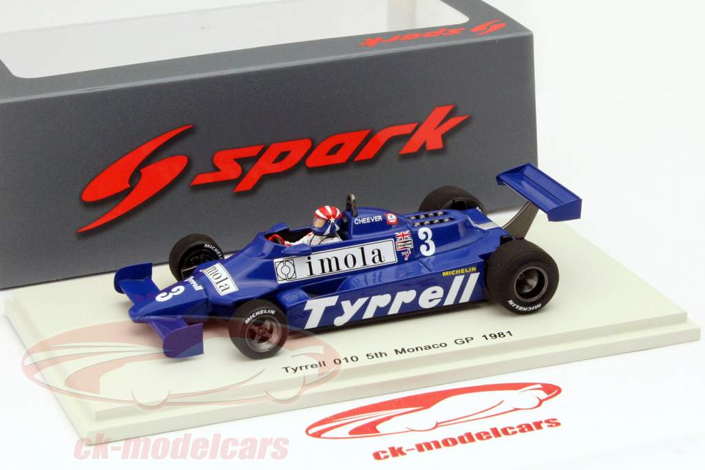 Eddie Cheever Tyrrell 010 #3 Monaco GP Formula 1 1981 1:43 Spark