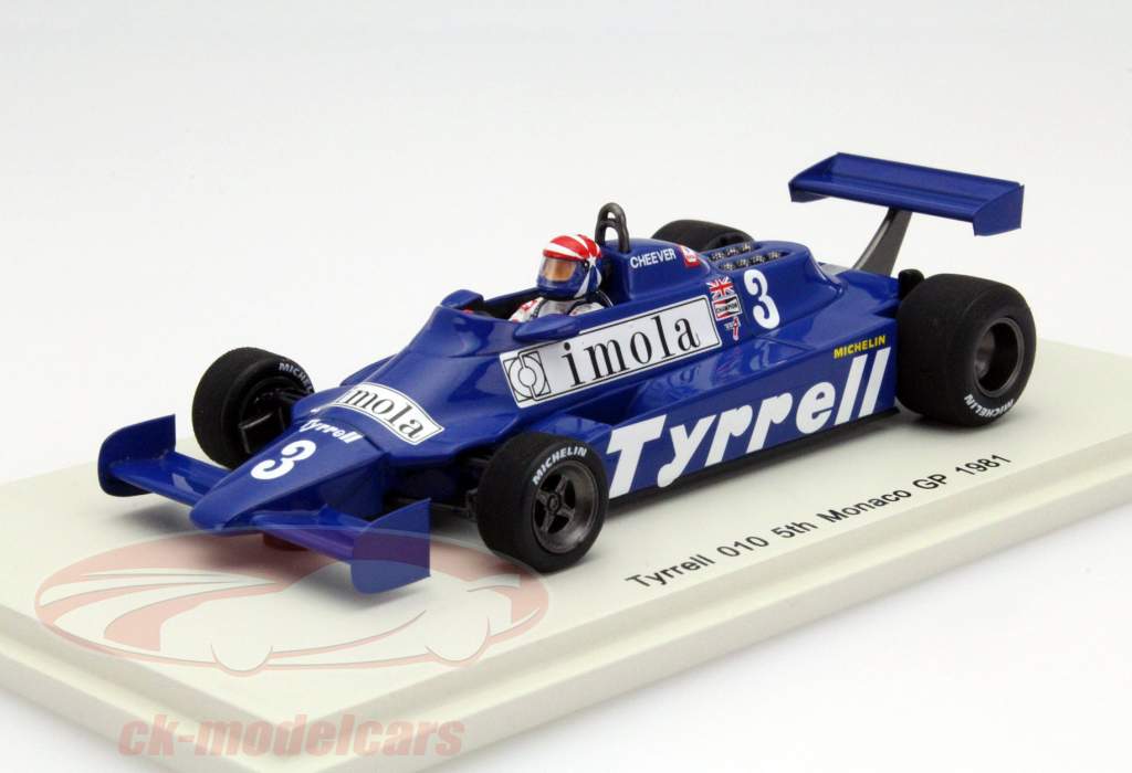 Eddie Cheever Tyrrell 010 #3 Monaco GP Formula 1 1981 1:43 Spark