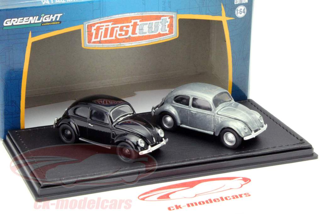 2-车组套装~ 大众甲壳虫 1938-53年 黑/灰色 1:64 绿光 Greenlight