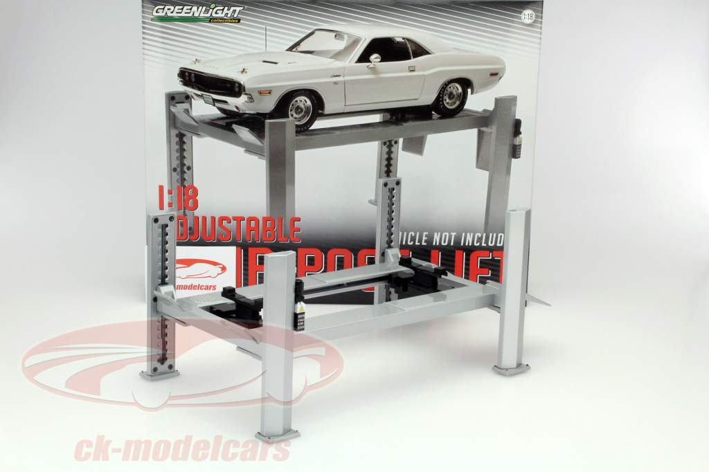 四柱液压汽车举升机 灰色 用于模型比例 1:18 绿光 Greenlight