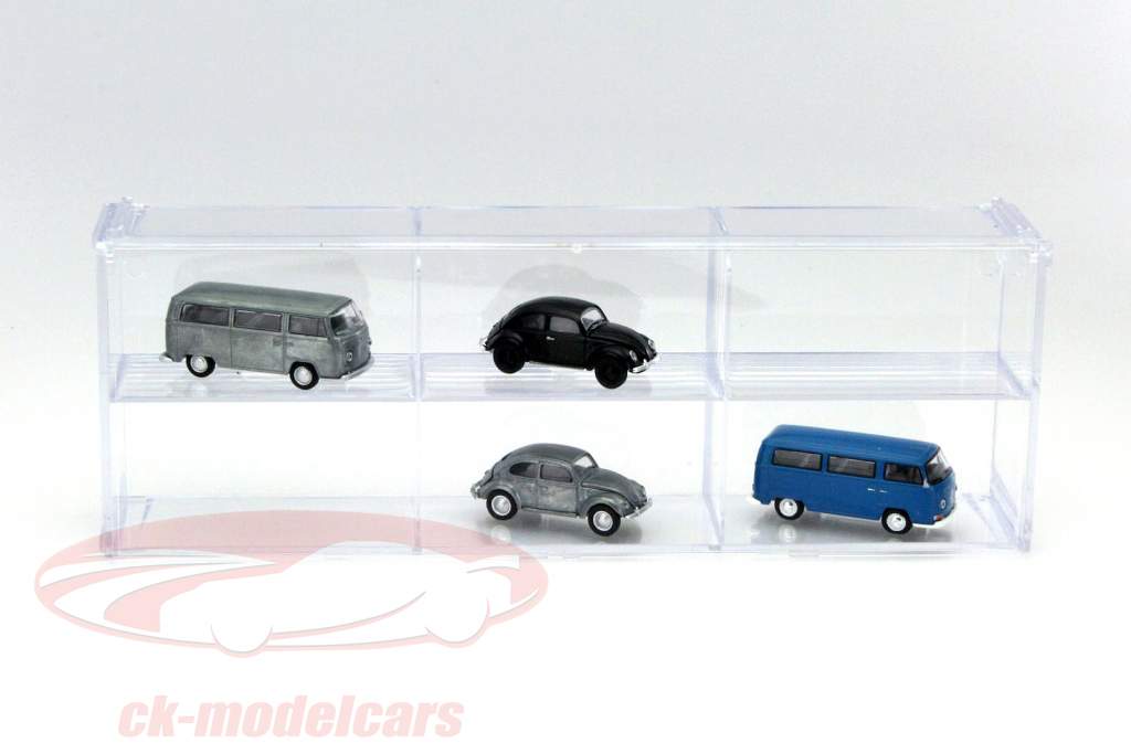 6-Car Connecting Acryl Vitrine per Modelli nel Scala 1:64 Greenlight