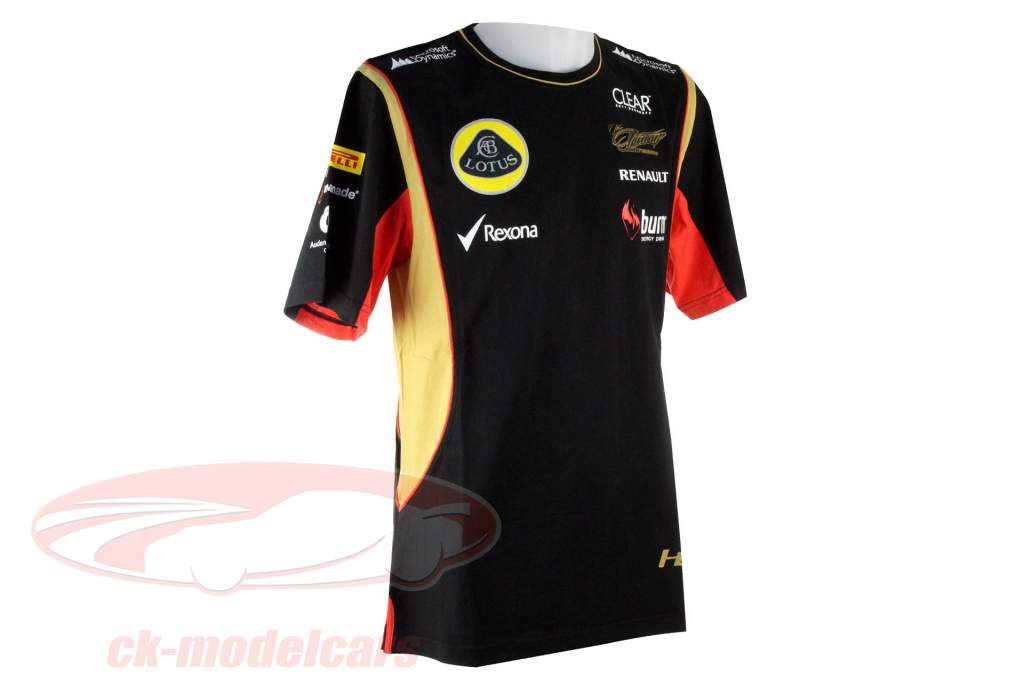 キミ·ライコネンロータスフォーミュラ1 2013トンシャツサイズMミディアムブラックゴールド