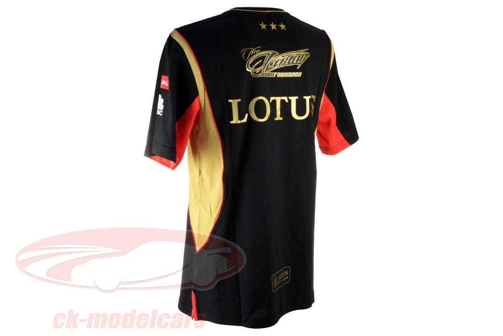 キミ·ライコネンロータスフォーミュラ1 2013トンシャツブラックゴールドLサイズ大
