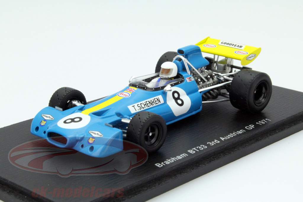 Tim Schenken Brabham BT33 #8 3e Autrichien GP Formule 1 1971 1:43 Spark