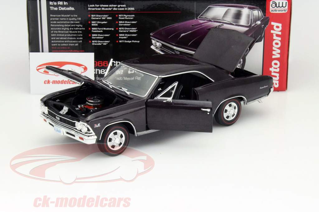 雪佛兰 舍韦勒(Chevelle) SS 1966年 紫色 1:18 Autoworld