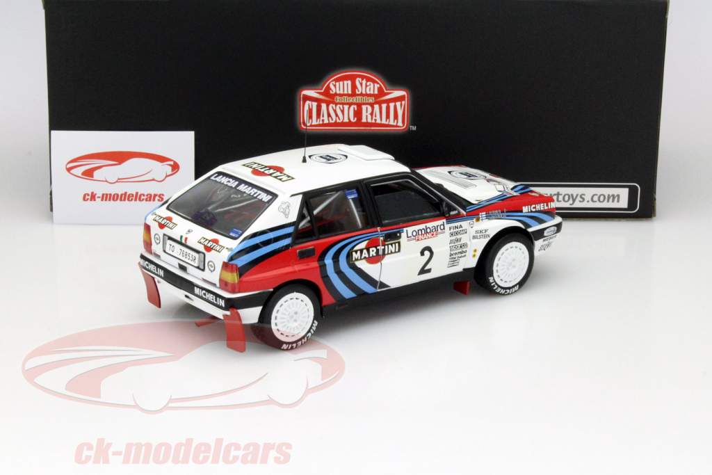 Lancia Delta HF Integrale 16V #2 Vinder Lombard RAC Rallye 1991 1:18 SunStar