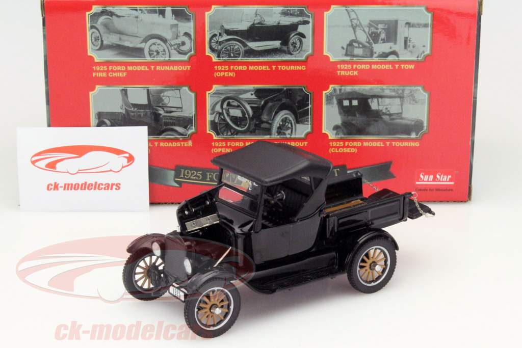 福特T型车敞篷跑车皮卡 1925年 黑色 1:24 太阳星 SunStar