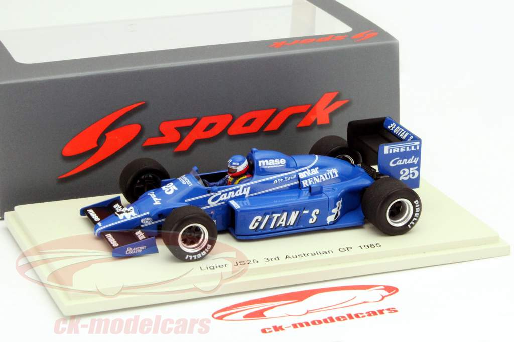 Philippe Streiff Ligier JS25 #25 3rd Australien GP Formel 1 1985 1:43 Spark