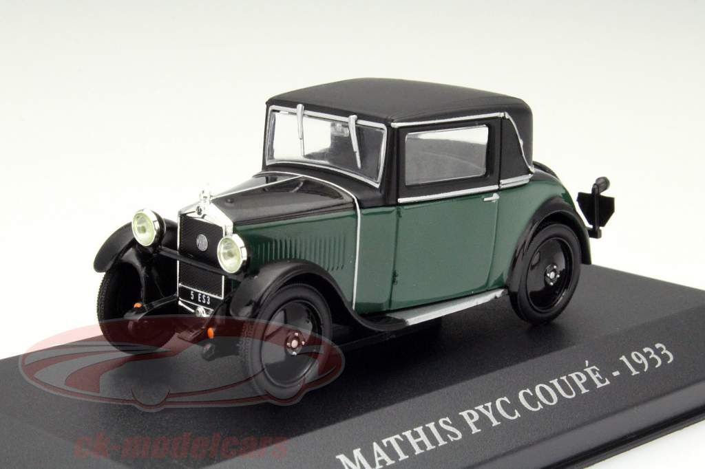Mathis PYC Coupe Année 1933 vert / noir 1:43 Altaya