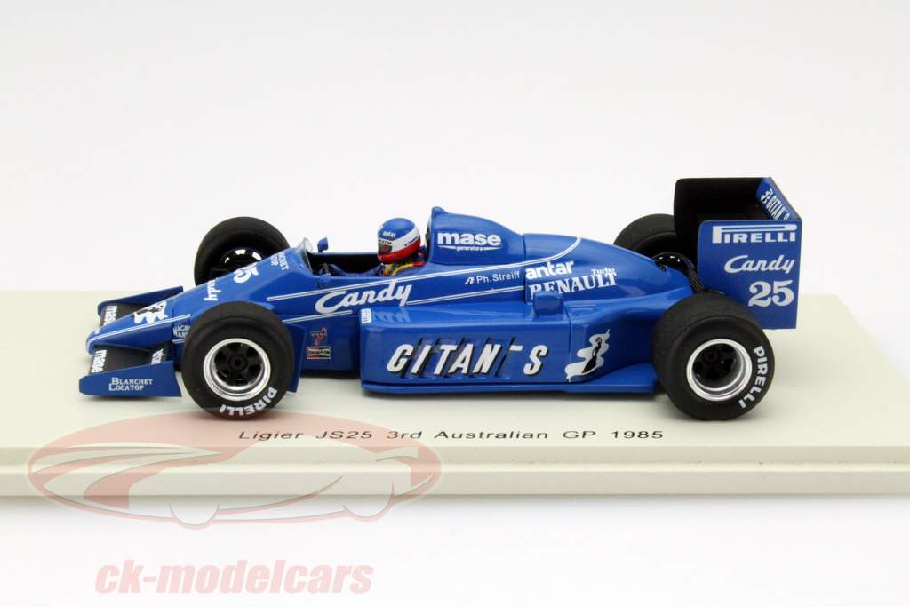 Philippe Streiff Ligier JS25 #25 3rd Australien GP Formel 1 1985 1:43 Spark