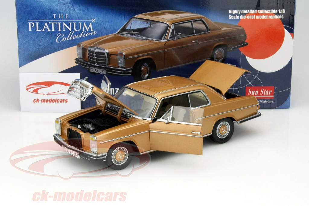 Mercedes-Benz Strich 8 280C Coupe Baujahr 1968 gold 1:18 SunStar