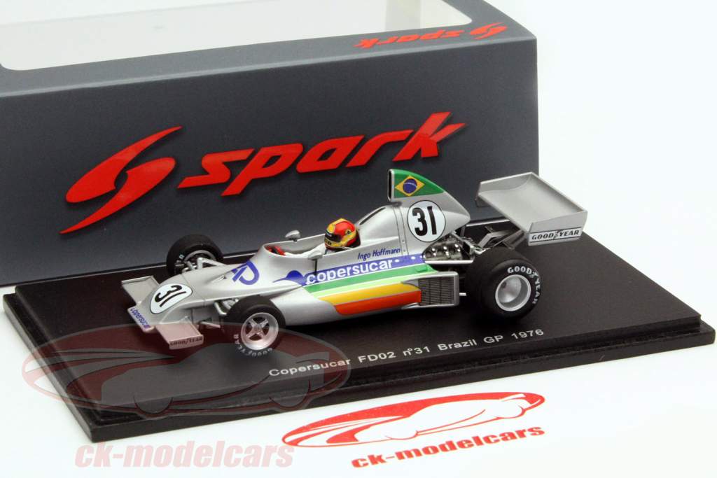 Ingo Hoffmann Copersucar FD 02 #31 Brasile GP Formula 1 1976 1:43 Spark