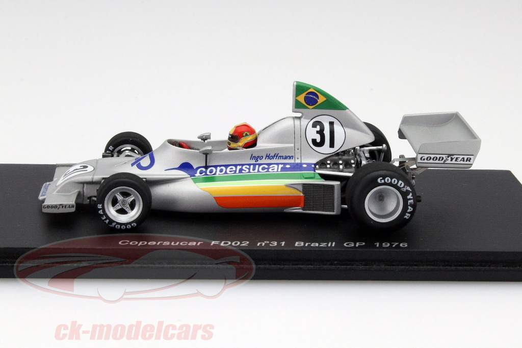 Ingo Hoffmann Copersucar FD 02 #31 Brasile GP Formula 1 1976 1:43 Spark