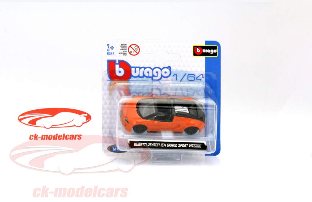 Bugatti Veyron Vitesse orange / schwarz 1:64 Bburago