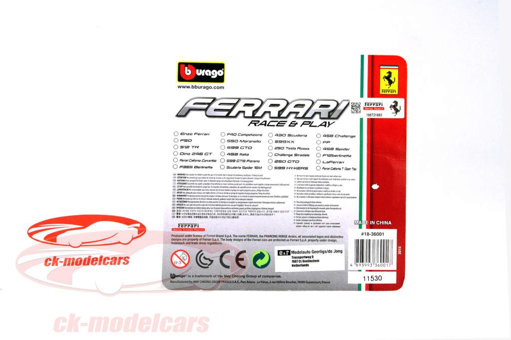 法拉利 LaFerrari 红/黑色 吸塑包装 1:43 比美高 Bburago